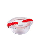 Teglia tonda in vetro borosilicato con coperchio sfiata vapore Cook&Heat Pyrex®